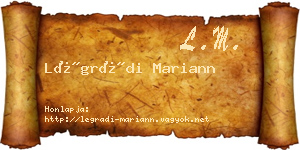 Légrádi Mariann névjegykártya